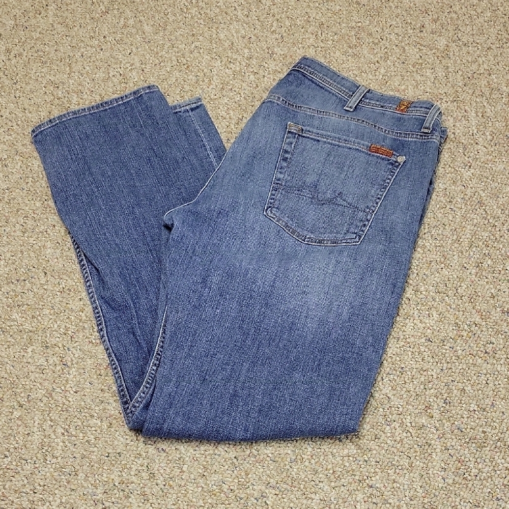 7 For All Mankind, Men's Straight Leg Blue Jeans Sz 38 X 34